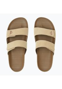 Klapki męskie Quiksilver Rivi Leather Double Adjust. Kolor: brązowy