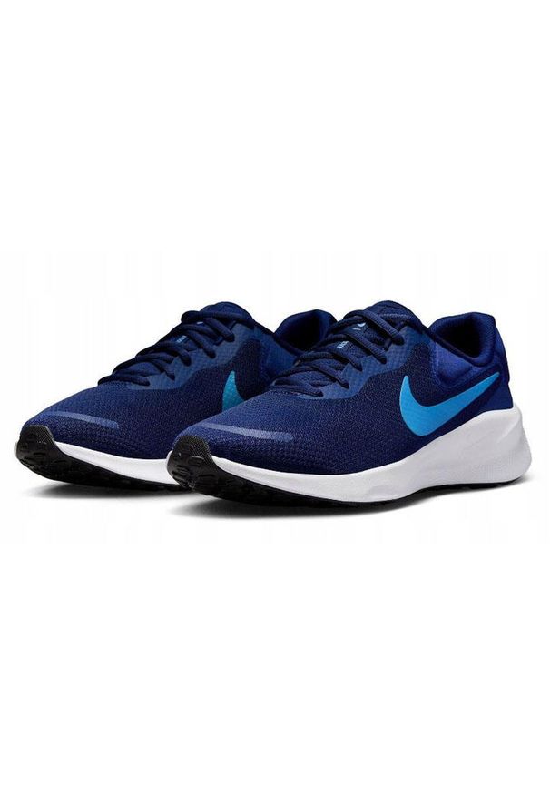 Buty Męskie Sportowe Nike Revolution 7. Okazja: na co dzień. Kolor: niebieski. Model: Nike Revolution. Sport: fitness