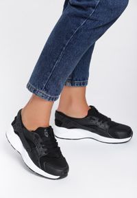 Renee - Czarne Buty Sportowe Flexible. Kolor: czarny. Materiał: materiał #4