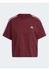 Adidas - adidas T-Shirt Essentials 3-Stripes Single Jersey Crop Top IL3410 Czerwony Loose Fit. Kolor: czerwony. Materiał: bawełna #3