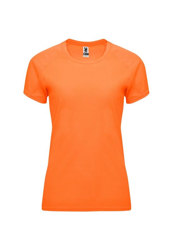 ROLY - Damska Koszulka Sportowa Z Krótkim Rękawem Bahrain. Kolor: pomarańczowy. Długość rękawa: krótki rękaw. Długość: krótkie. Sport: turystyka piesza