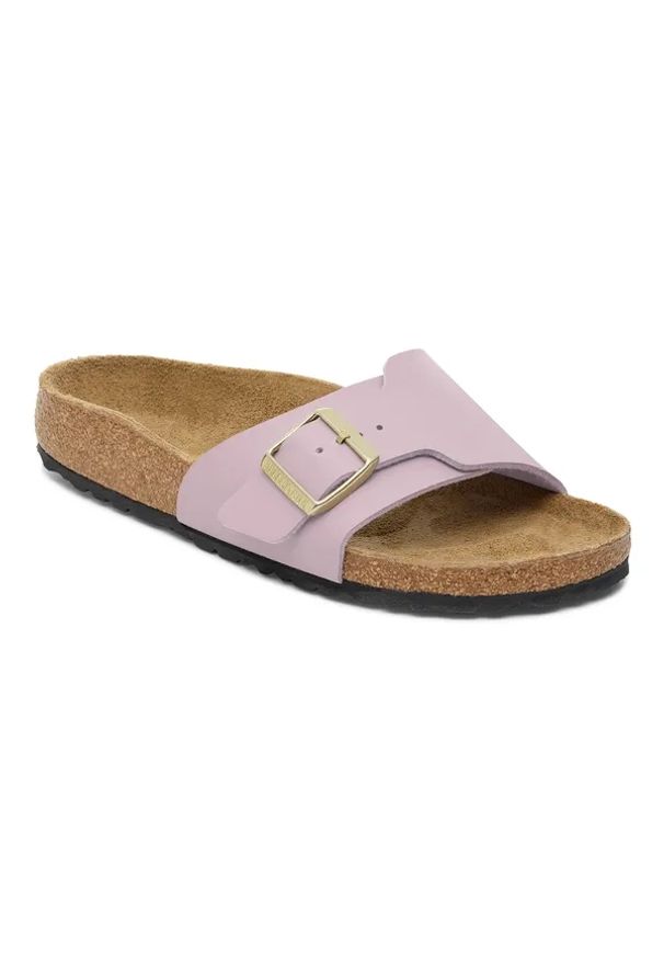 Birkenstock Catalina BF Faded Purple Klapki damskie. Okazja: na co dzień, na spacer. Kolor: fioletowy. Materiał: materiał, zamsz, skóra. Sezon: lato. Styl: casual, elegancki, wakacyjny, klasyczny