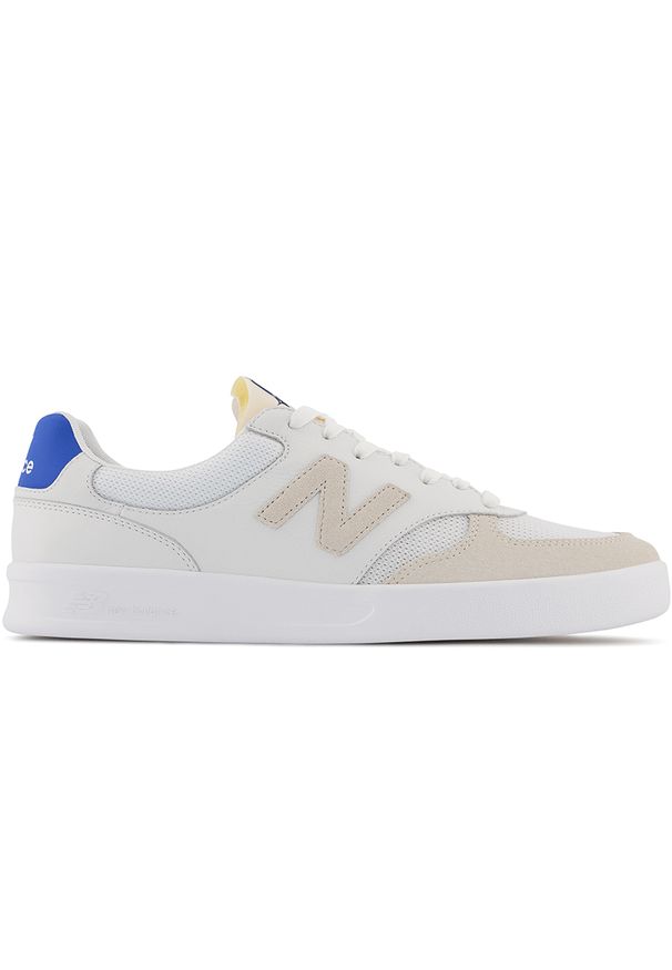 Buty New Balance CT300WB3 – białe. Okazja: na co dzień. Kolor: biały. Materiał: dresówka, skóra, guma. Szerokość cholewki: normalna