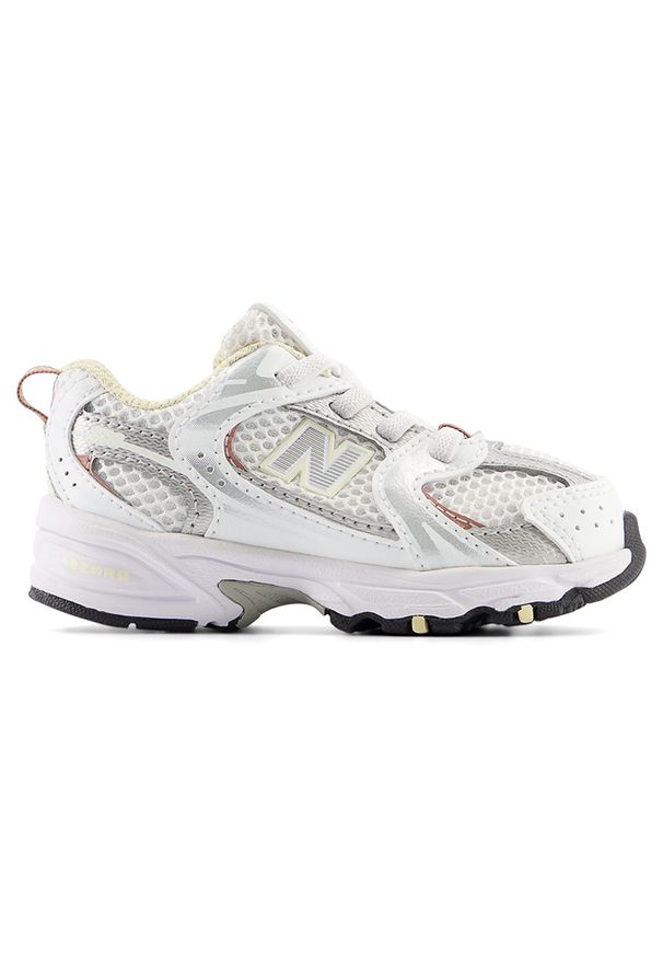 Buty niemowlęce New Balance IZ530GA – białe. Kolor: biały. Materiał: guma, materiał, syntetyk. Szerokość cholewki: normalna