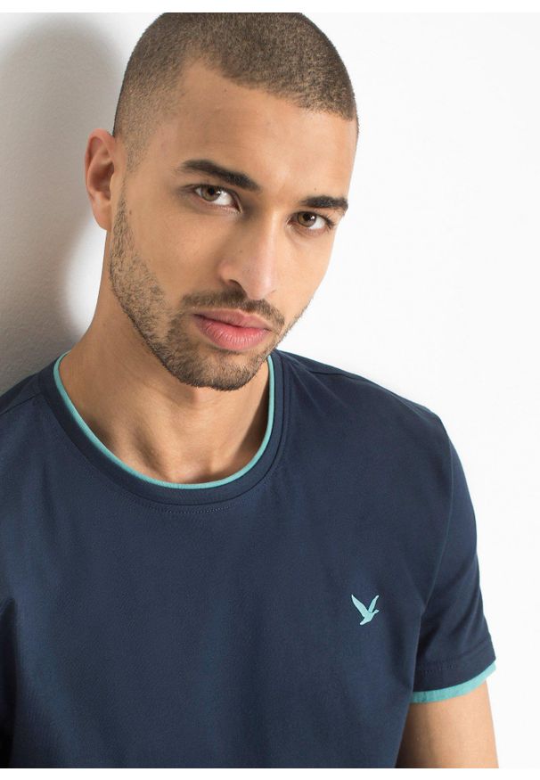 bonprix - T-shirt (2 szt.). Kolor: niebieski. Długość: długie