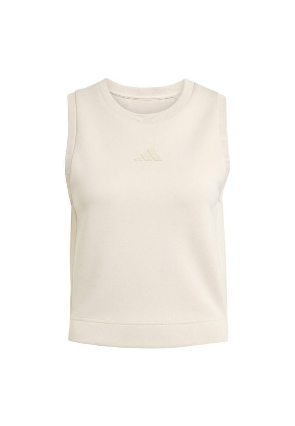 Adidas - Koszulka bez rękawów ALL SZN Soft Lux. Kolor: beżowy. Materiał: materiał. Długość rękawa: bez rękawów