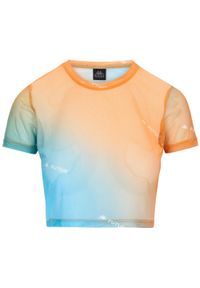 Koszulka damska Kappa Authentic Doal KFF. Kolor: niebieski, pomarańczowy, biały, wielokolorowy. Sport: fitness #1