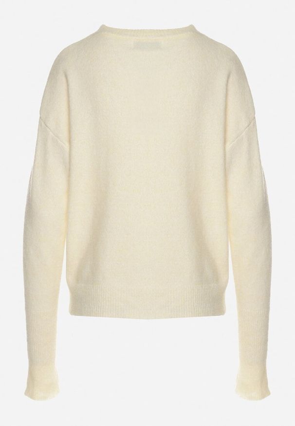 Born2be - Beżowy Sweter z Domieszką Wełny Parizia. Kolor: beżowy. Materiał: wełna. Sezon: zima