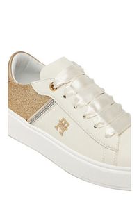 TOMMY HILFIGER - Tommy Hilfiger Sneakersy Low Cut Lace UP T4A9-33935-1281X024 Biały. Kolor: biały. Materiał: skóra #8