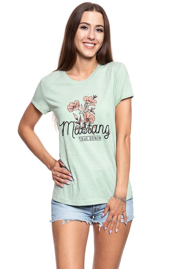 Mustang - MUSTANG T SHIRT DAMSKI Alina C Print 1009866 6180. Wzór: nadruk