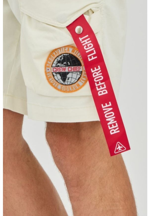 Aeronautica Militare - AERONAUTICA MILITARE Beżowe męskie shorty Crew Chief, Rozmiar 54. Kolor: beżowy