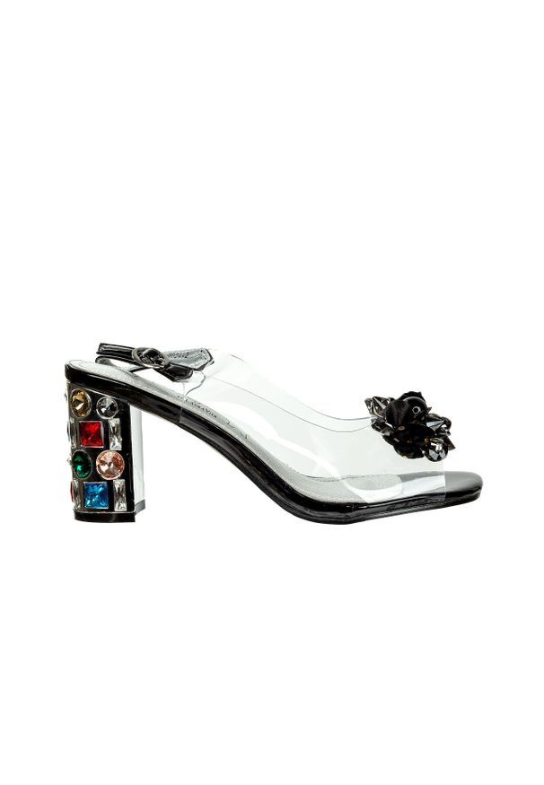 Sandały Laura Vita Missy 01 Noir 202057, Czarny, Skóra naturalna - 41. Zapięcie: sprzączka. Kolor: czarny. Materiał: skóra. Wzór: aplikacja. Obcas: na obcasie. Styl: elegancki. Wysokość obcasa: średni