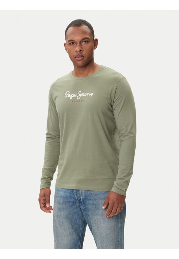Pepe Jeans Longsleeve Eggo Long N PM5010135 Khaki Regular Fit. Kolor: brązowy. Materiał: bawełna. Długość rękawa: długi rękaw