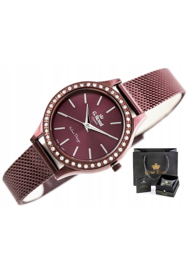 Zegarek Gino Rossi ZEGAREK DAMSKI G. ROSSI mesh siatka +BOX +GRAWER. Materiał: mesh