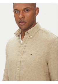TOMMY HILFIGER - Tommy Hilfiger Koszula MW0MW34602 Beżowy Regular Fit. Kolor: beżowy. Materiał: len #3