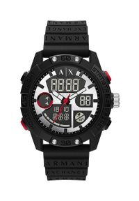 Armani Exchange zegarek męski kolor czarny. Kolor: czarny. Materiał: tworzywo sztuczne, materiał #1