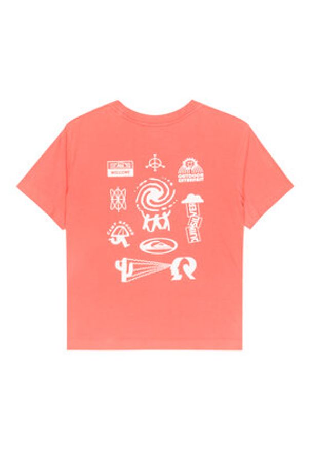 Quiksilver T-Shirt Standard EQWZT03197 Bordowy Regular Fit. Kolor: czerwony. Materiał: bawełna