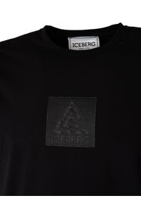 Iceberg T-Shirt "C-Neck" | F020639A | Mężczyzna | Czarny. Okazja: na co dzień. Kolor: czarny. Materiał: bawełna, elastan. Wzór: nadruk. Styl: casual, elegancki #5