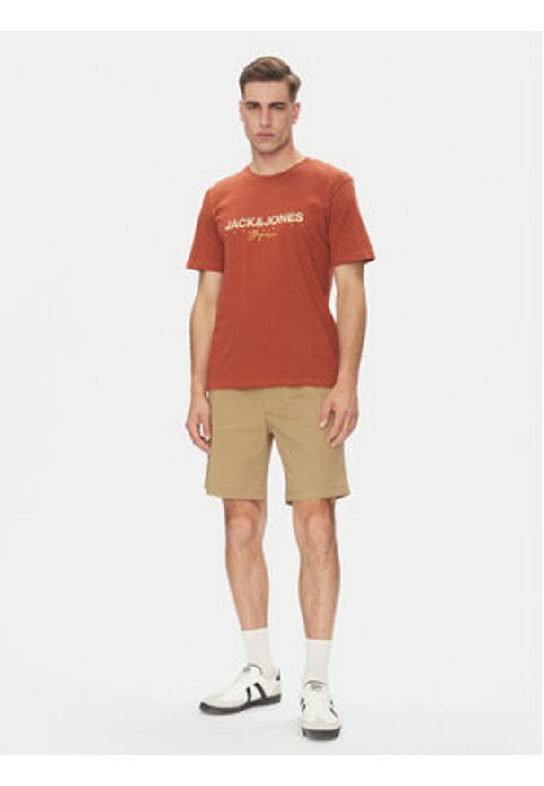 Jack & Jones Szorty materiałowe Jaiden 12274983 Beżowy Relaxed Fit. Kolor: beżowy. Materiał: bawełna