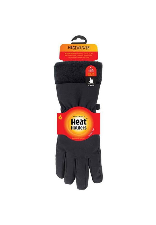 HEAT HOLDERS - Damskie Rękawiczki Kenal Softshell - Komfort i Ciepło. Kolor: czarny. Materiał: softshell. Sport: kolarstwo