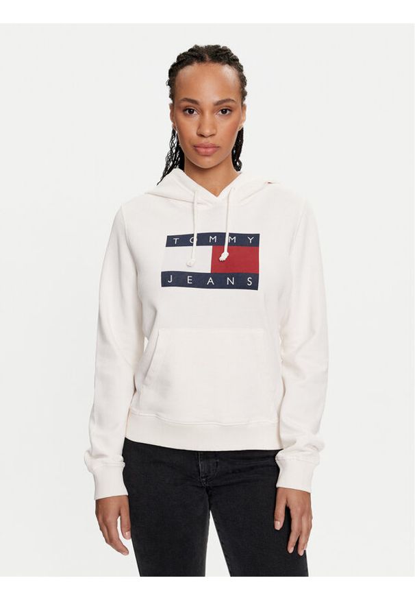 Tommy Jeans Bluza Flag DW0DW18654 Biały Regular Fit. Kolor: biały. Materiał: bawełna