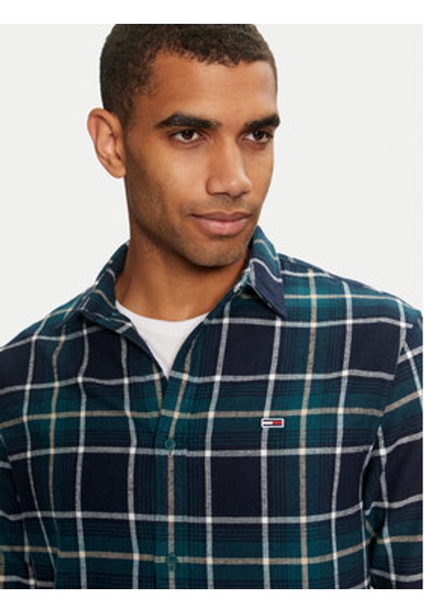 Tommy Jeans Koszula DM0DM19651 Zielony Regular Fit. Kolor: zielony. Materiał: bawełna