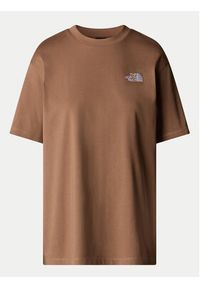 The North Face T-Shirt Simple Dome NF0A87NQ Brązowy Oversize. Kolor: brązowy. Materiał: bawełna