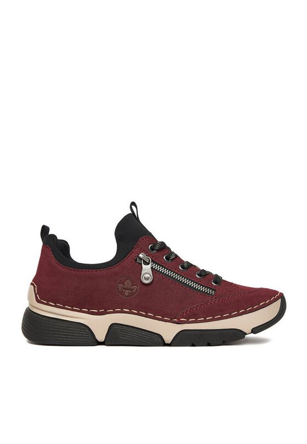 Rieker Sneakersy 45973-36 Bordowy. Kolor: czerwony. Materiał: syntetyk, materiał