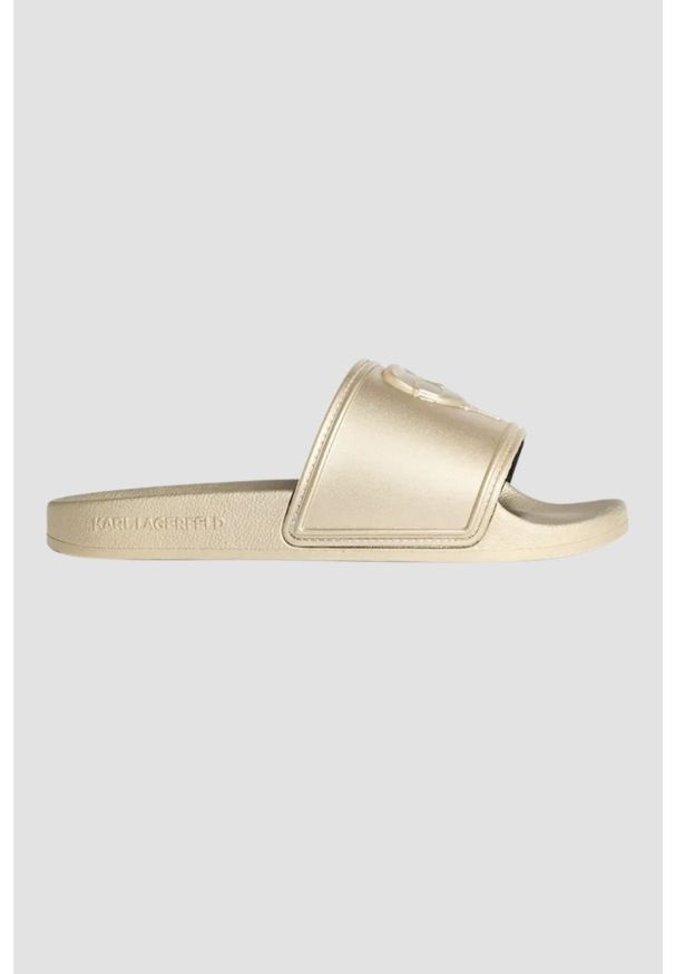 Karl Lagerfeld - KARL LAGERFELD Złote klapki damskie KONDO 2.0 Karl NFT Relief. Kolor: złoty