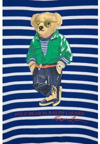 Polo Ralph Lauren bluza dziecięca z nadrukiem. Okazja: na co dzień. Typ kołnierza: polo. Kolor: niebieski. Wzór: nadruk. Styl: casual