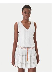 Banana Moon Sukienka letnia Martina Seastar MZG10 Biały Regular Fit. Kolor: biały. Materiał: wiskoza. Sezon: lato #1