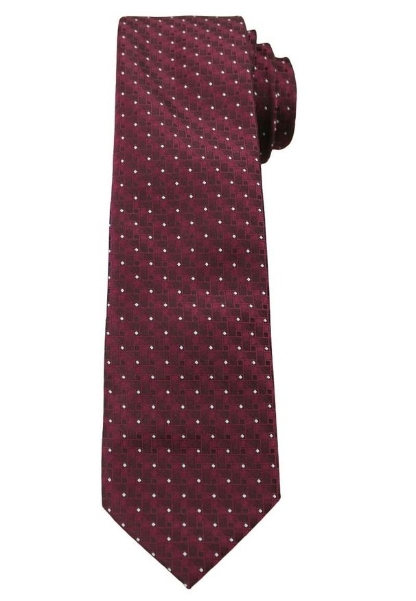 Bordowy, Burgundowy Elegancki Krawat -Angelo di Monti- 6 cm, Wzór Geometryczny, Męski. Kolor: czerwony. Wzór: geometria. Styl: elegancki