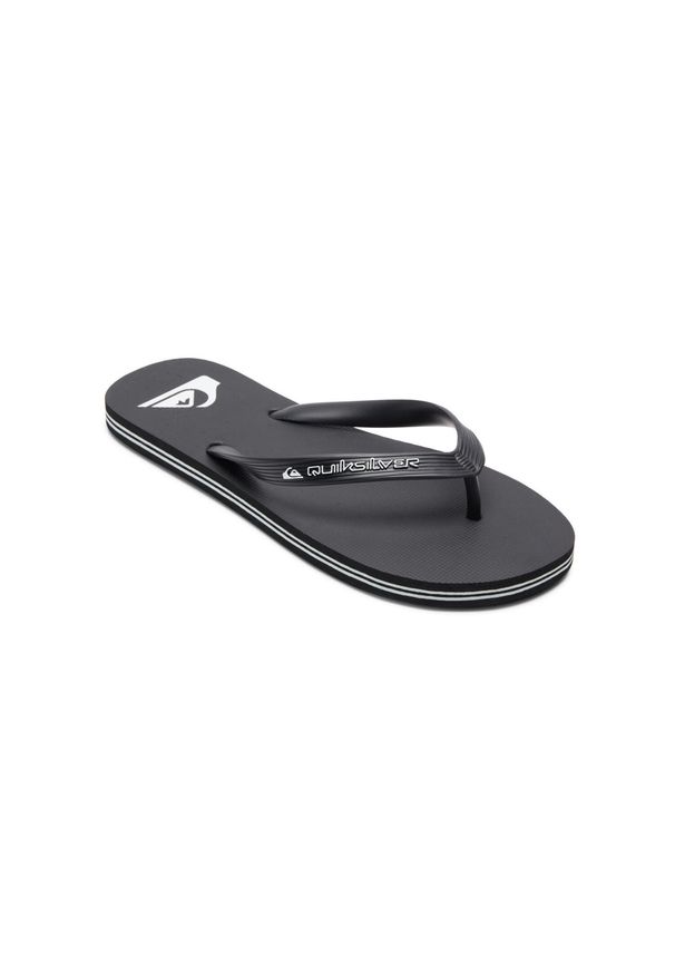 Japonki plażowe męskie Quiksilver Molokai Core. Okazja: na plażę. Kolor: zielony, czarny, brązowy, wielokolorowy. Materiał: syntetyk, guma. Wzór: paski. Styl: sportowy