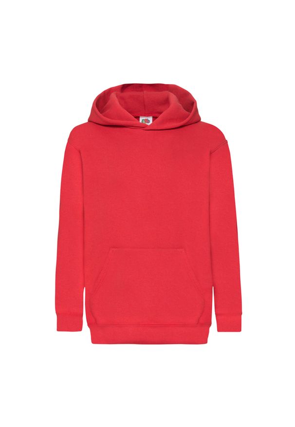 FRUIT OF THE LOOM - Lekka Bluza Z Kapturem Dla Dzieci. Typ kołnierza: kaptur. Kolor: czerwony