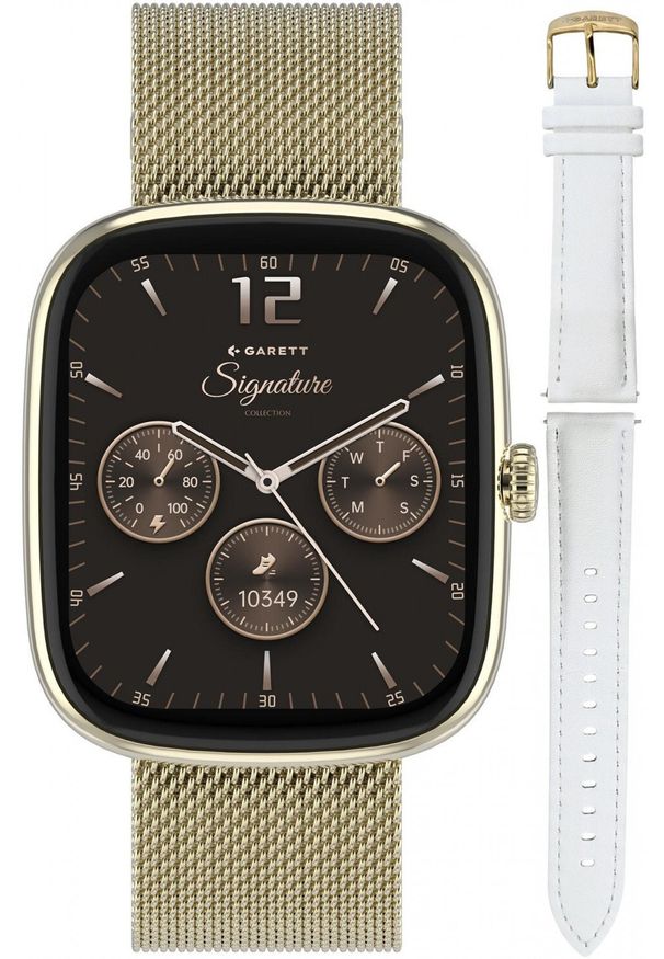 GARETT - Smartwatch Garett Smartwatch damski Garett 5904238485033 złoty bransoleta. Rodzaj zegarka: smartwatch. Kolor: złoty