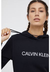 Calvin Klein Performance - Bluza. Kolor: czarny. Materiał: dzianina. Długość rękawa: długi rękaw. Długość: długie. Wzór: nadruk #3