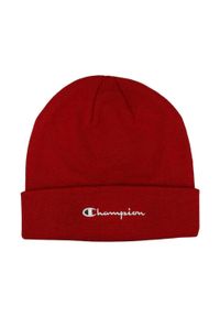 Champion - Czapka Z Haftowanym Logo. Kolor: czerwony. Wzór: haft