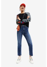 Desigual sweter damski kolor czarny lekki. Kolor: czarny. Materiał: bawełna. Długość rękawa: raglanowy rękaw #4