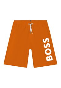 BOSS - Boss Szorty kąpielowe J24846 S Pomarańczowy Regular Fit. Kolor: pomarańczowy. Materiał: syntetyk #1