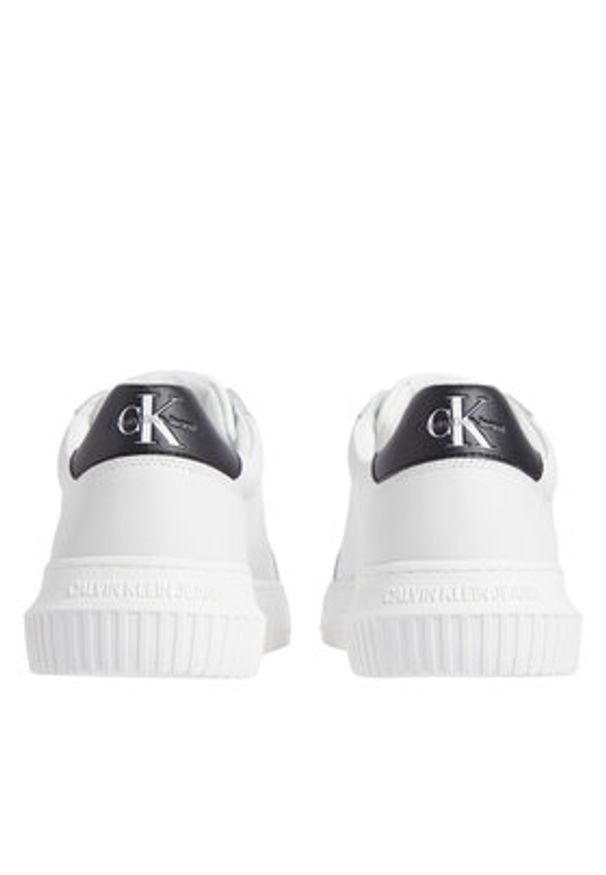 Calvin Klein Jeans Sneakersy Chunky Cupsole Monologo YM0YM00681 Biały. Kolor: biały. Materiał: skóra