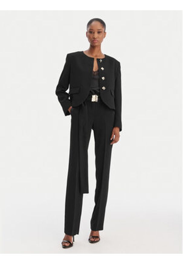 Marella Chinosy Elica 2613131063 Czarny Slim Fit. Kolor: czarny. Materiał: syntetyk