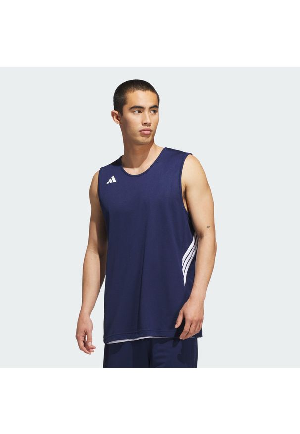 Adidas - 3G Speed Dwustronna koszulka do koszykówki AEROREADY. Kolor: biały, wielokolorowy, niebieski. Sport: koszykówka