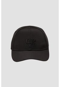 C.P. Company - C.P. COMPANY Czarna atlasowa czapka z daszkiem. Kolor: czarny