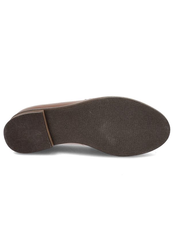 Brązowe Mokasyny Armodo Wygodne Obuwie Damskie. Okazja: na co dzień. Kolor: brązowy. Materiał: materiał, skóra. Styl: klasyczny, elegancki, casual