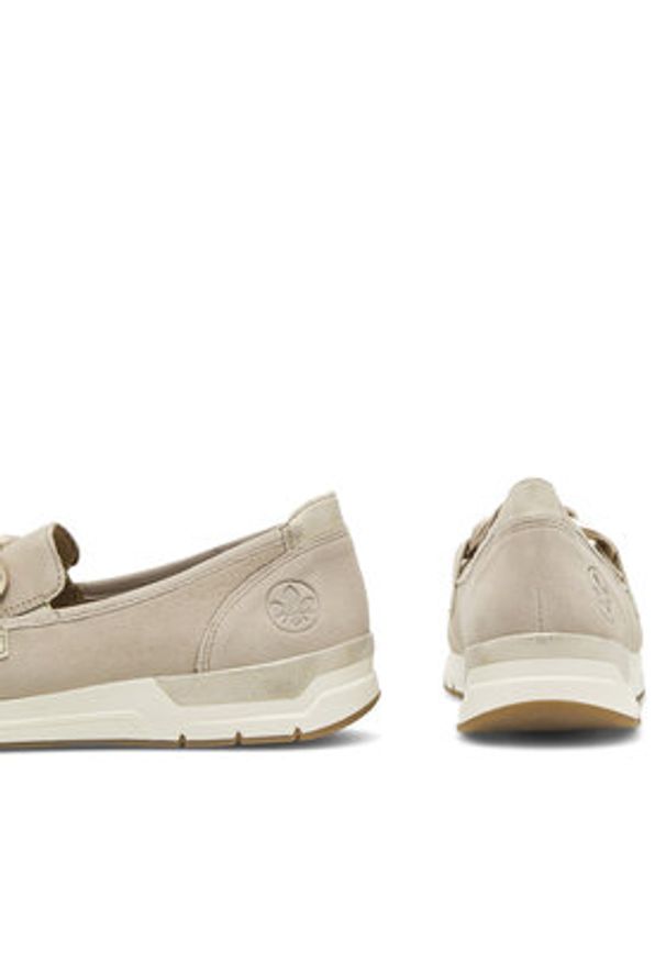 Rieker Półbuty 58944-60 Beżowy. Kolor: beżowy. Materiał: skóra, zamsz