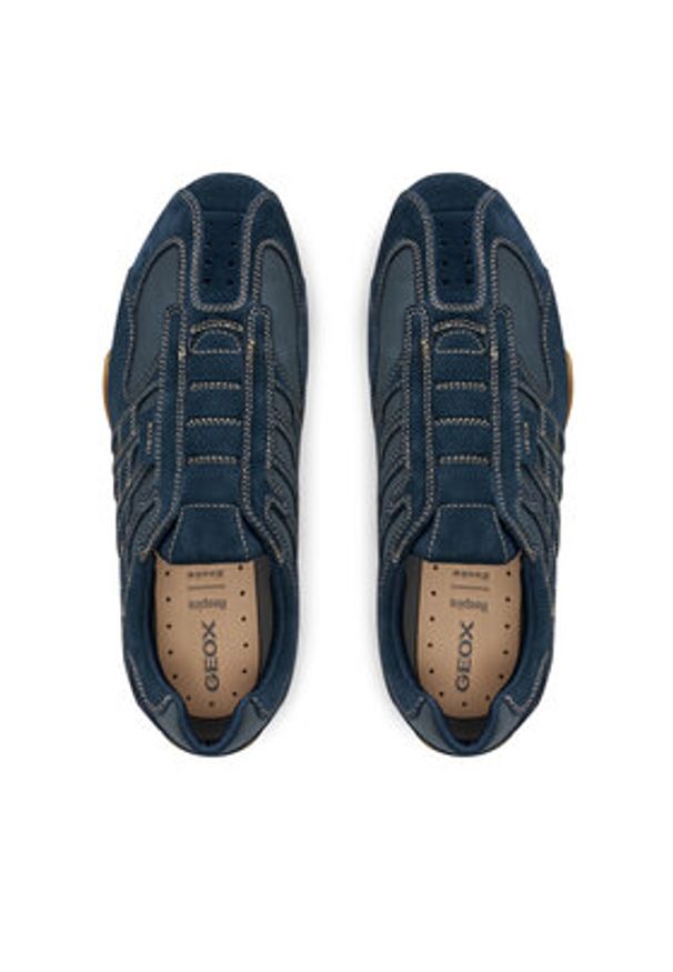 Geox Sneakersy U Snake Original U56MNB 022EK C4002 Granatowy. Kolor: niebieski. Materiał: zamsz, skóra