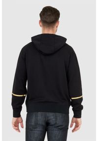 Armani Exchange - ARMANI EXCHANGE Czarna bluza męska z kapturem ze złotym logo, Rozmiar M. Typ kołnierza: kaptur. Kolor: czarny #4
