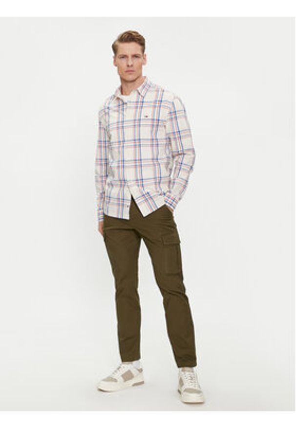 Tommy Jeans Koszula Poplin DM0DM18968 Kolorowy Regular Fit. Materiał: bawełna. Wzór: kolorowy