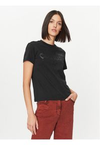 Versace Jeans Couture T-Shirt 75HAHT16 Czarny Regular Fit. Kolor: czarny. Materiał: bawełna
