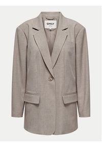 only - ONLY Marynarka Linda 15328158 Beżowy Oversize. Kolor: beżowy. Materiał: syntetyk #7